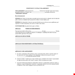 Independent Contractor Agreement - Ensure Fair Contracting example document template
