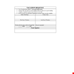 Submit a Vacation Request Form for Your Child - Easy and Efficient example document template