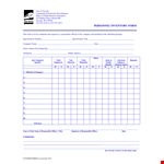 Printable Company Inventory Form for Employees - Total Should example document template