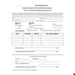 Time Off Request Form Template example document template