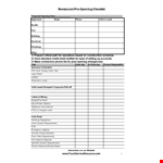 Restaurant Inventory Checklist example document template