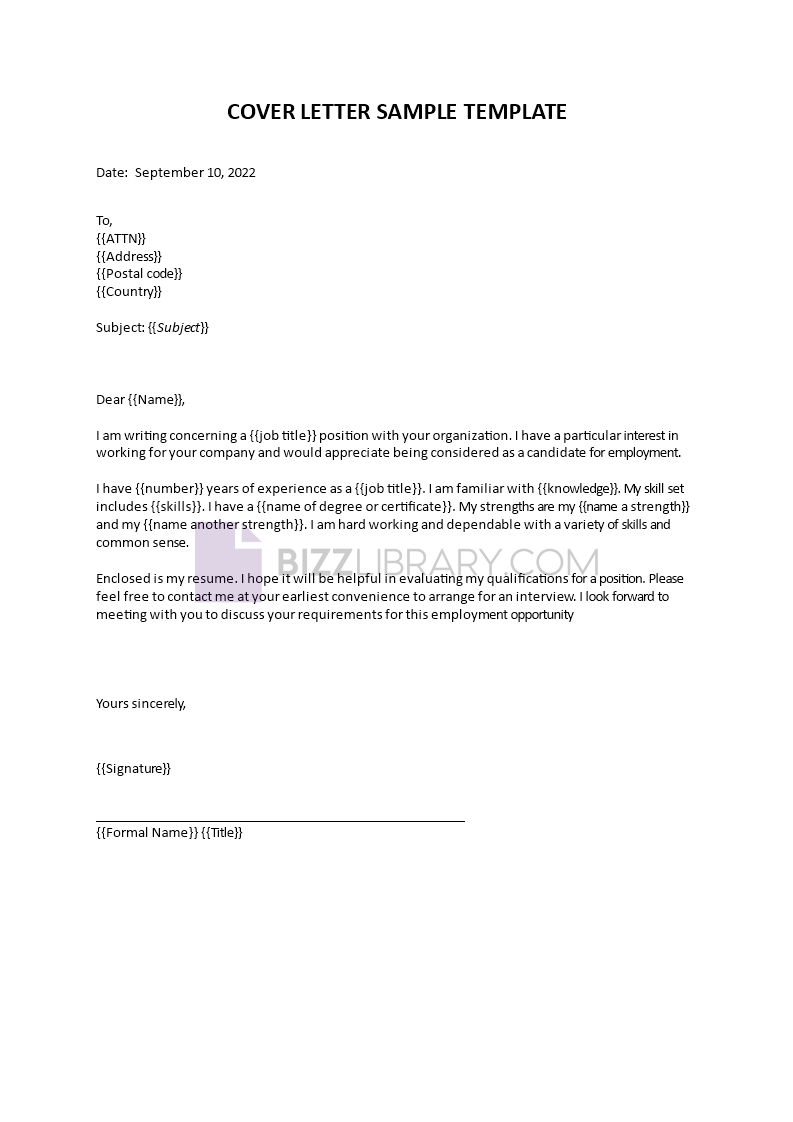 sample cover letter in ms word Main Image sample cover letter in ms word