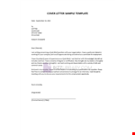 Sample Cover Letter in MS Word example document template