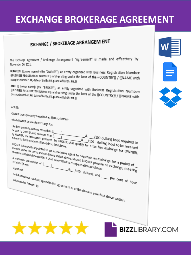 exchange brokerage agreement template