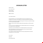 Sponsor Letter  example document template 