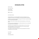 Sponsor Letter  example document template
