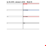 Weekly Calendar Template - Plan Your Week with Monday, Tuesday, Friday, and Saturday example document template