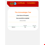 Certificate of Completion Template - Customize and Print Certificates example document template