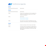 Conference Agenda Outline Template example document template