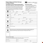Vehicle Damage example document template 