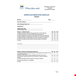 Workplace Safety Inspection Checklist Template example document template