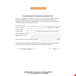 Credit Card Authorization Form Template - Authorize Credit Card Payments Quickly example document template