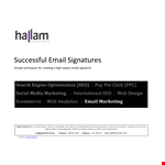 Email Signature for Company Owner | Hallam example document template