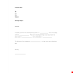 Farewell Email Template - Create a Thoughtful Goodbye Message | Subject: Farewell Email Template example document template