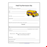 Field Trip Permission Slip Template example document template