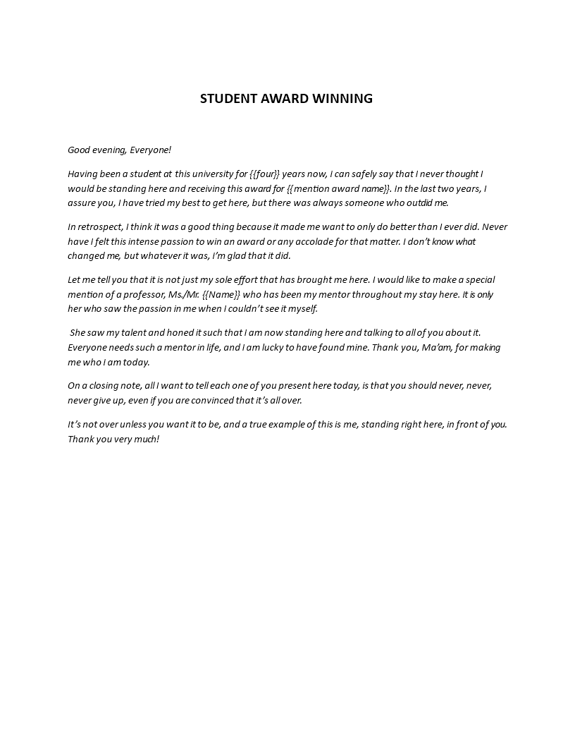 student council promotion speech template