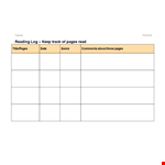 Track Your Reading Progress with Our Reading Log Template - Period, Pages, and More Included example document template