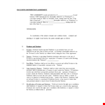 Exclusive Distribution Agreement Form Sample | Agreement for Developer & Distributor example document template