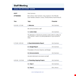 Team Meeting Agenda example document template