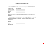 Credit Card Authorization Letter Template example document template 