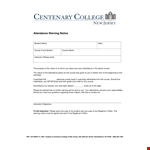 Student Attendance Warning Letter Template example document template