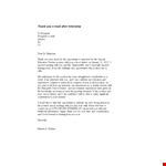 Thank You Email After Interview Template - School Position | Interview Thank You Note example document template