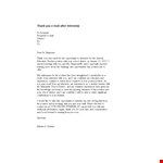 Thank You Email After Interview Template - School Position | Interview Thank You Note example document template 
