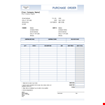 Create a Customized Purchase Order | Easy and Efficient | Our Address Included example document template