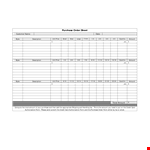 Purchase Order Sheet Template example document template
