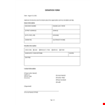 Donation Form example document template
