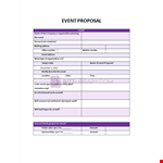 Event Proposal Form Template example document template