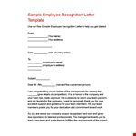 Recognition Letter for Employee | Company Appreciation example document template 