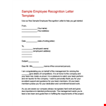 Recognition Letter for Employee | Company Appreciation example document template