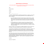 Warning Letter Of Unsatisfactory Job Performance Toeoufvpq example document template