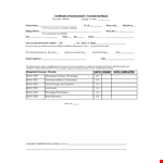 Music Achievement Certificate example document template