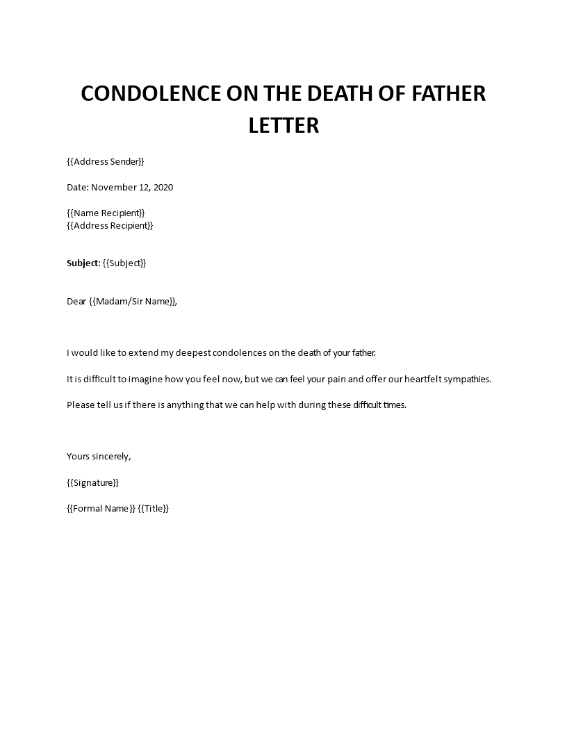 Words of comfort for loss of father