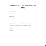 Words of comfort for loss of father example document template