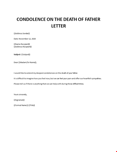 Words of comfort for loss of father