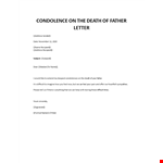Words of comfort for loss of father example document template 