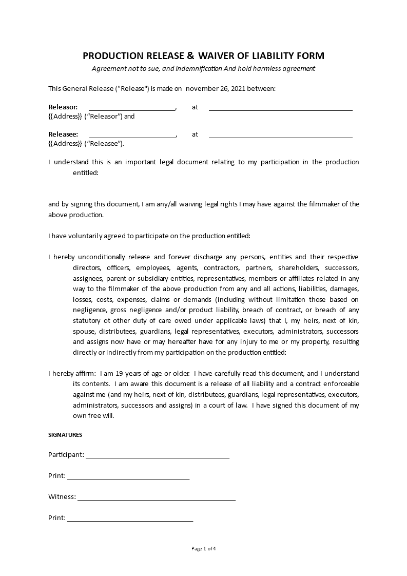 waiver of liability
