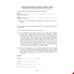 Waiver of Liability example document template