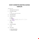 Event Committee Meeting Agenda example document template 