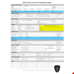 Temperature Assessment Template for Medical Threats example document template