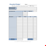 Achieve Your Financial Goals with Our Monthly Household Budget Template example document template