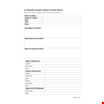 Record Incidents with our Equality Focused Incident Report Template example document template