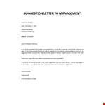 Cover letter suggestion for company improvement example document template