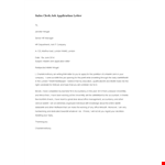 Sales Clerk Job Application in London | Effective Letter Template | Winget example document template 