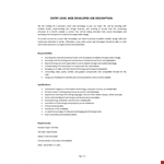 Web Developer Fresher Job Description example document template