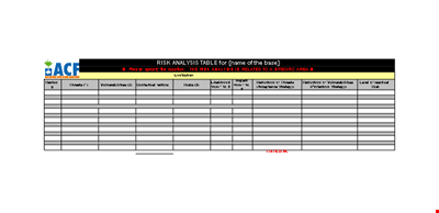 Risk Analysis Template - Analyzing Threats and Vulnerabilities