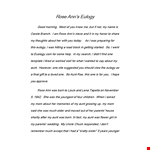 Eulogy For Husband Example - Celebrating the Life of Louis and the Unbreakable Bonds of Family example document template 